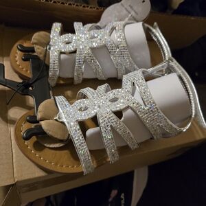 Sparkling Silver Kids Sandals